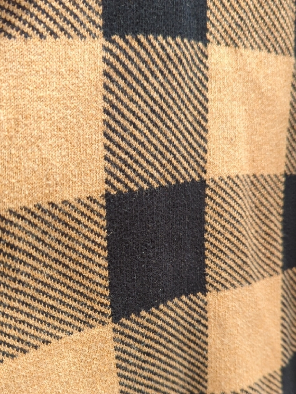 J. Crew Tan & Black Buffalo Plaid Open Front Cardigan (Women's XXL) - Picture 5 of 5